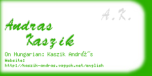 andras kaszik business card